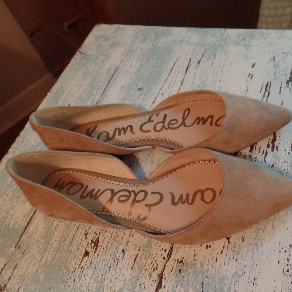 Sam Edelman Rodney Tan Suede Dorsay Flats, 6M